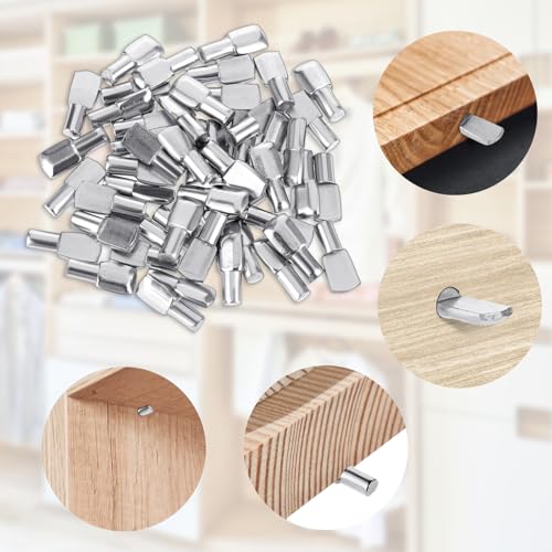 50 Stuks Shelf Racks, Plank Racks, 5mm, Plankhouders, Lepelvorm ondersteuning Pins voor kabinet Meubels Shelfs voor Plankbijlage, hardware accessoires 4