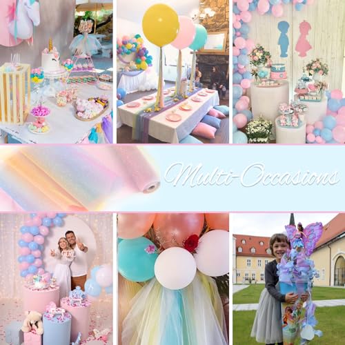 Tulle 30 cm x 9 m Glitter Regenboog Glitter Tulle Craft Tutu Bows Decoratie Partij Bruiloft Geboorte 5