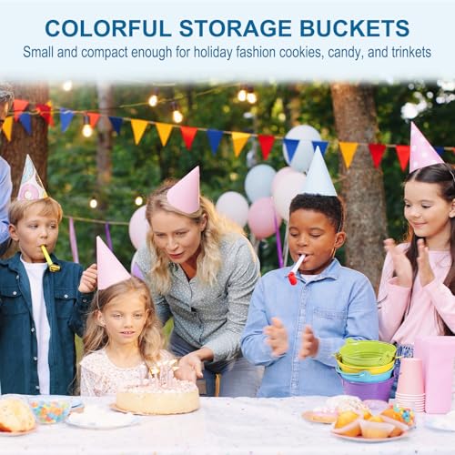 Kleine metalen emmers met handvat, 6 stuks Mini gegalvaniseerde emmer, kleurrijke paasemmers voor ambachten, feestgevoelens, decoratie, lichtgroen 5