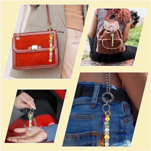 10 st. Parel sleutelhangers, metalen kralen sleutelhangers, Lege sleutelhangers Strips voor hangers, DIY ambachten, sieraden maken (Goud) 3