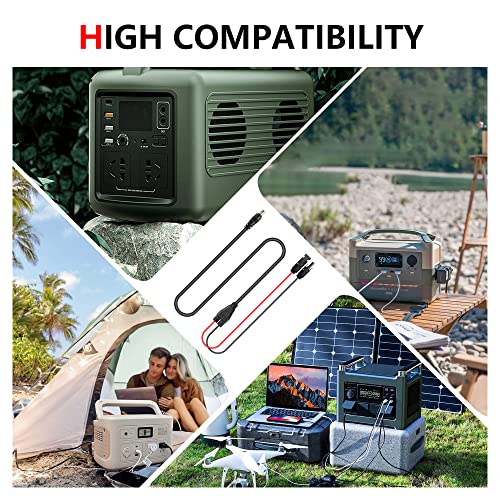 Zonne-energie-uitbreidingskabel, 10 voet, 12 AWG Solar Plug to 14AWG DC 7909 Power Cable for Solar Panel, Portable Solar Generator and other Devices with 8mm Jacks (10FT DC7909) 5