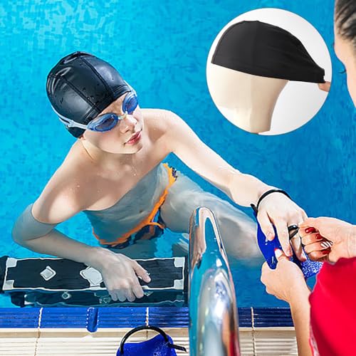 3 stuks Elastische Zwemcaps, Zwemmen Stretchy Non Slip Zwemcap Unisex Zwemcaps Lichtgewicht Zwemcaps Waterdichte Elastische Zwemcaps voor lange en korte haar kinderen Zwemmen 3