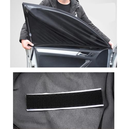 Car Sunscreen Mosquito Net, 1 Paar Auto Zonnescherm Net Gordijn Mesh Window Black Mesh Zijruit Zonnescherm Cover(Front) 5