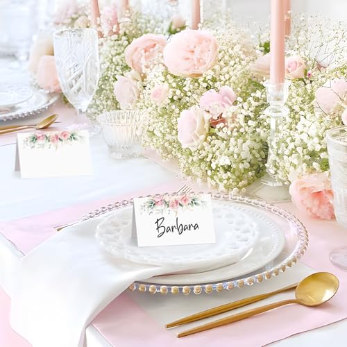 50 stuks bruiloft Place kaarten bloem tafel zitten kaarten papier tented bruiloft naam kaarten voor tafel instelling verjaardag diner partij 4