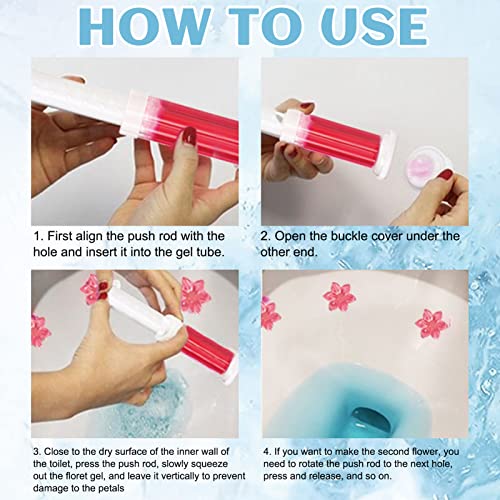 Toilet Gel, Flower Saving Tijd Badkamer Ontgeuren Clean Eenvoudige bediening Geur Toilet Bowl Gel Stempel voor Wall Urinal