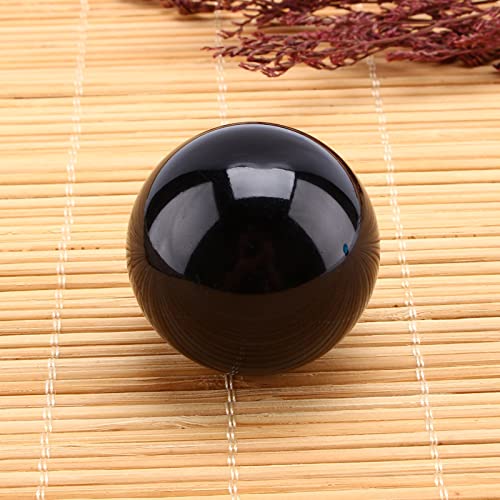 40mm Natural Crystal Ball, Black Obsidian Crystal Ball Decoratieve Ball Waarsager Bal met houten standaard 5