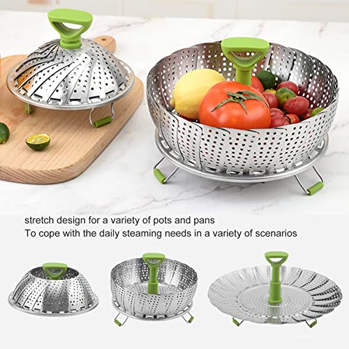 Stoommand, Multifunctionele Vouwbare Steam Rack, Roestvrij staal intrekbare Steamer, Cookware Accessoire voor Stoomende Groenten, Rolls en Zeevruchten (klein) 3