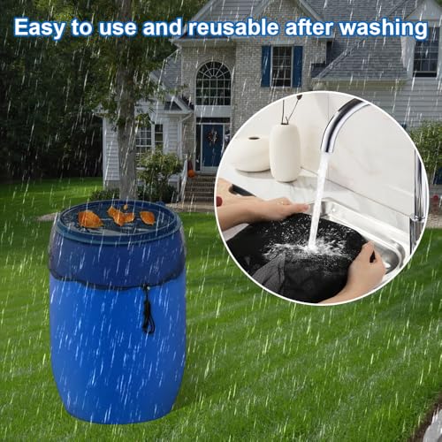 Pak van 2 hoge kwaliteit regenton cover tegen bladeren, regentonnet, verstelbare regenton cover, regentonnet, muggen muggen en muggenlarven 4