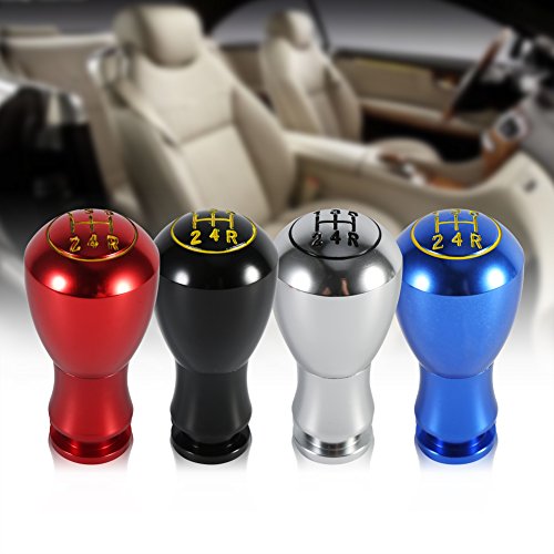 Universele Automatische Handleiding 5 Snelheid Gear Knob Aluminium Auto Gear Shifter Button Stick Head Lever 4