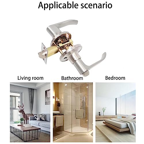 Deurgreep slot met sleutels, Deursloten voor interieur, Privacyknop, Vergrendeling, Ingangshandgreep voor de voordeur, Beveiligingsdeursloten voor in- en uitgangstoegang - Vergrendeling Maat 60/70 4