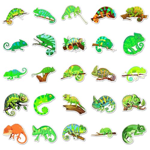Chameleon Stickers voor tieners en volwassenen, 50 stuks, Chameleon, Waterdichte Vinyl Sticker Set, Auto, Motorfiets, Fiets, Skateboard, Snowboard, Bagage, Laptop, Koffer, Helm, Motorfiets 4