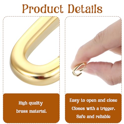 5 stuks Ovale Gesp Gouden Juwelen Connectoren, Lobster Feather Gesp Korter Clip Carabiner ketting Connector Goud-vergulde lente sluitingen voor ketting en armband maken, Veelzijdige DIY 3