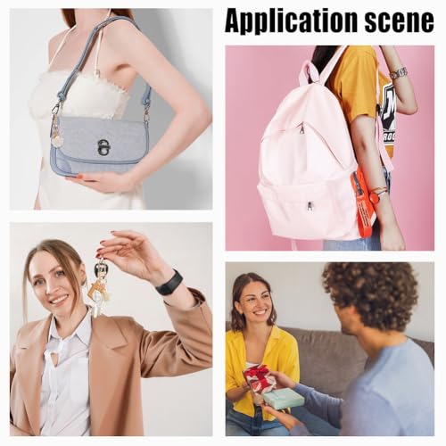 8Pcs 4 Styles Keychains Charm met Pearl, Bow Heart Handtas Bedels Portemonnee Rugzak Hanger voor Bag Keychain Hanger 5