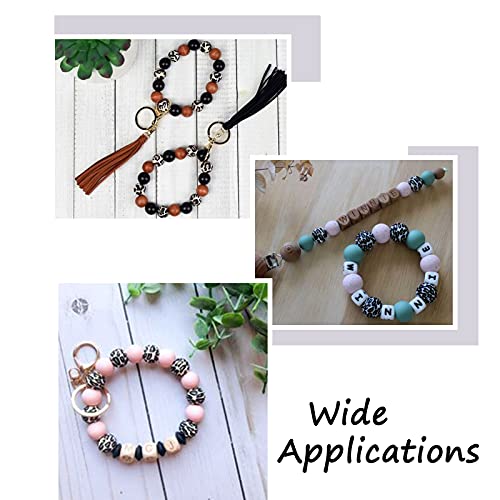 50st Gedrukt houten ronde kralen Leopard Patts 13x12mm Spacer Large Hole Losse kralen voor Macrame ambachten DIY sieraden gat:3mm 5