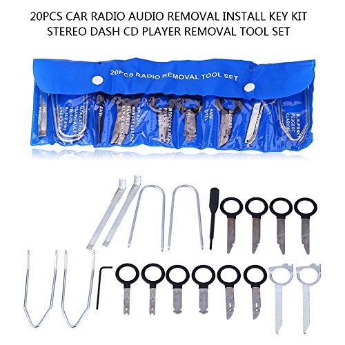 Autoradio audio verwijderen installatie Sleutel Kit Automotive Stereo Dash CD-speler Radio Removal Keys Tool Set 20PCS Interieur en Buiten-Clé