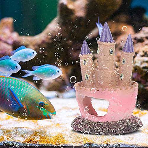 Harscartoon Kasteel Vorm Ornamenten voor Aquarium Vis, Reptielen, Koud Water, Neon en Disney Decoraties, Perfect voor Landscaping 20 Gallon Tanks