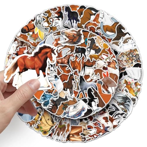 100 stuks Paard Stickers voor tieners Volwassenen Paard Paard Waterdichte Set Vinyl Set voor Auto Motorfiets Fiets Skateboard Snowboard Bagage Laptop Koffer Helm Motorfiets Motorrijwiel 3