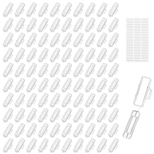 Verpakking van 100 transparante kabelbrieven met labelpapier, kabeletiketten, herkenningsdoos, herbruikbaar voor het markeren en sorteren van alle soorten kabel