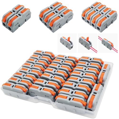 Draadconnectoren, SPL-1M Levermoerconnector, 25 stuks Mini Elektrische connectoren, Quick Terminal Block met Spring Connector (gratis combinatie)
