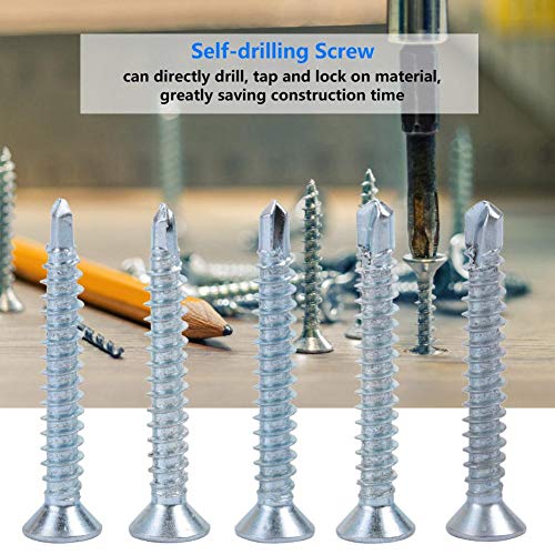 M4.2 Zelftappende Schroeven Metalen Platte Schroeven set Boorstaartschroeven voor plaatbevestiging (M4.2 x 32 (50 stuks) 5