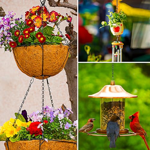 4 stuks Bloemenkettingen, 33 cm, metalen ketting voor hangmand, ketting met haken, voor plantenmand, Vogelvoederdispenser, Vogelhuis, Lantaarns, Ornamenten, Windspel, Billboards 5