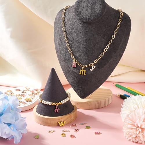 2 Sets Letter Email Charms A-Z Letter Kleurrijke Dangle Charms Light Gold Alphabet Legering Email Charms voor DIY Ketting Oorbellen Sleutelhangers maken, Emaill, Emaill