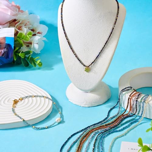 10 Strands 2mm Facet Ronde kralen, Kleine kristalglas Zaad Losse kralen voor DIY ambachten, Vriendschap armband, sieraden maken