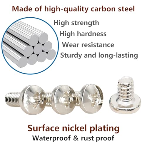 Verpakking van 20 Schroeven, PC Case Schroeven, BM#6-32x5mm Flat Head Schroef, Phillips Drive, Carbon Steel Schroeven voor moederbord, ventilatoren, harde schijven 3
