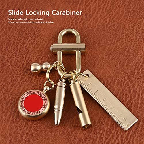 Slide Lock Carabiner Brass Lock Keychain Clip Snap Lock hangslot 5