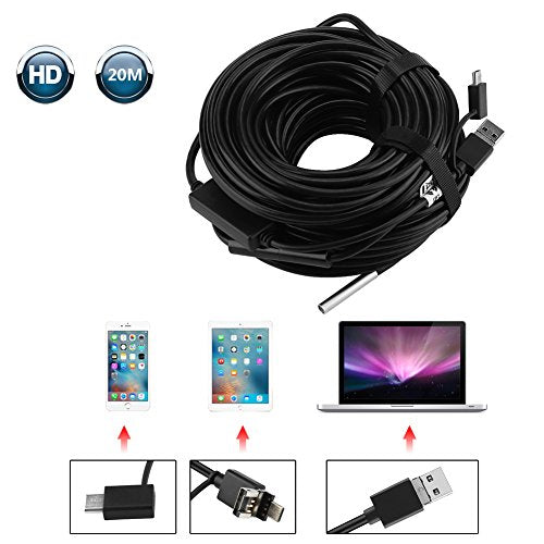 USB Endoscoop, Endoscoop, USB Endoscoop, Waterdicht, Semi-Rigid, Kabel voor Android Smartphone, Full HD Camera, 20 m 3