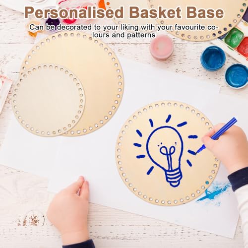 6 st. Cirkel houten mand bodem, natuurlijke houten mand Base, natuurlijke houten mand Base, hout basis voor ronde haak mand, houten mand Base, hout Base, mand bodem voor Hoking (15/20cm) 5