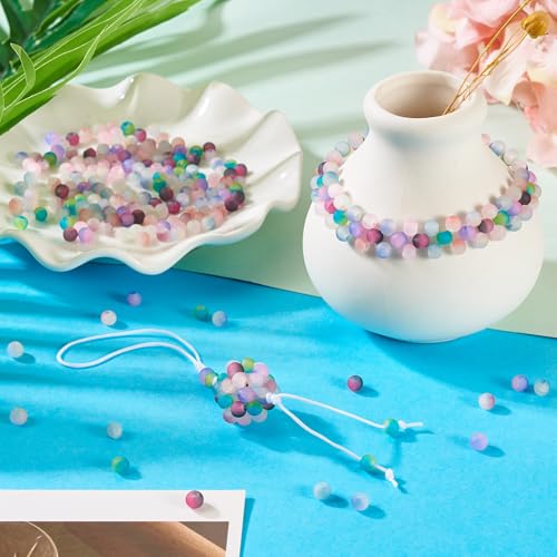 200 stuks 4 mm kraken glazen kralen matglas spacer kralen 10 kleuren tweekleurige ronde kralen dikke kraal bulk voor ambachten aangewezen armband ketting sieraden maken