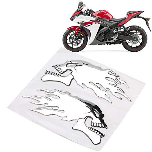 Schedel Stickers + Sticker, 2 stuks 3D Head Auto Motorfiets Auto Decor Decal, autocollant Chrome Moto en Decals Autocolant Tank Badge Shark voor een motorfiets voor 3D Motorfiets Stickers 3