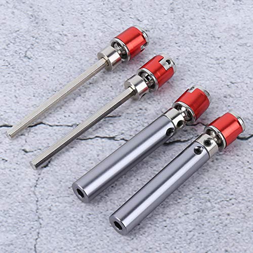 RC Car Drive Shaft, 2 Set metalen transmissie aandrijving Shaft upgrade delen Compatibel met Axial SCX10 D90 1/10 Model Car (Zilver Rood) 5