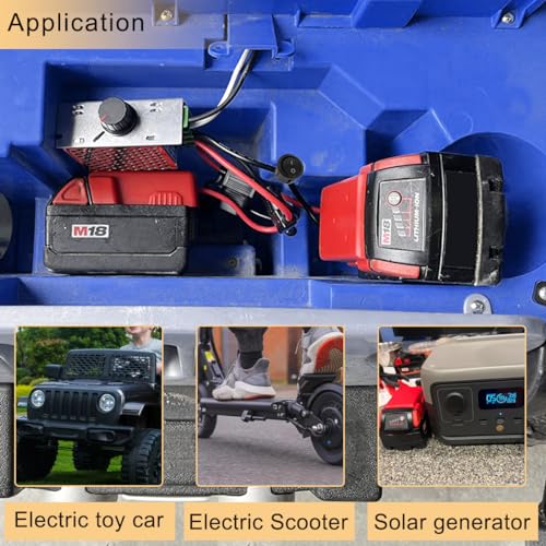 Batterijadapter voor Milwaukee M18 18V Lithium Batterij, Power Wheel Adapter, Power Adapter, Converter voor DIY werklicht, Ride On Truck RC Speelgoed, Robotics, met 3