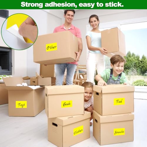 Etiketten voor Opbergdozen 12 stuks, 4 x 6,6 inch geel handschrift grote kleverige etiketten zelfklevende etiketten stickers voor deurnummer opbergdozen 4