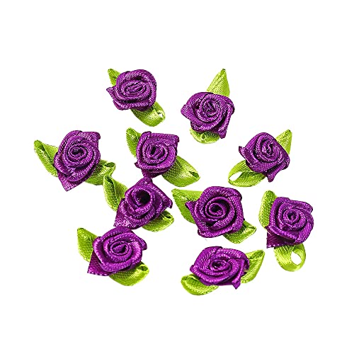 100st Mini Kunstbloemen, Rozen, Bloemenhoofden voor het knutselen, Floral Appliques, Verspreiding Decoratie voor DIY ambachten, Garland, Scrapbooking, Haarsieraden, Violet