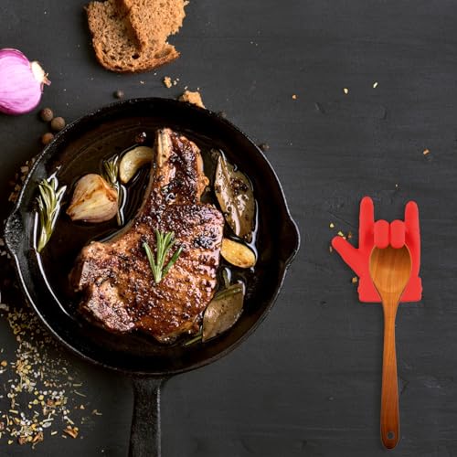 Koken Lepelhouder Siliconen, Koken Lepelhouder, Pan Lid houder Keuken, Rode Lepel houder koken deksel houder, Creativiteit Keuken Gadget voor de Fornuis 4