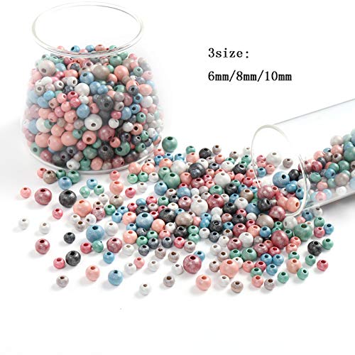 Houten kralen Kleurrijk hout ca.1200st Kralen Ambacht Kralen Houten Kralen voor doe-het-zelf sieraden Accessoires (6/8/10mm)
