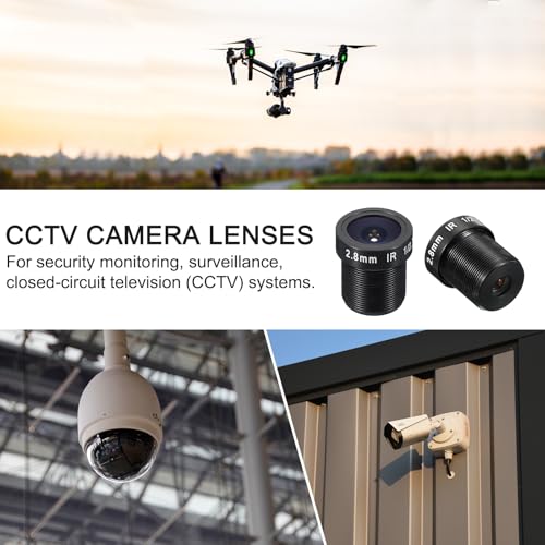 2.8mm CCTV Camera Lens, F1,8 FPV Beveiligingscamera lenzen 3MP 140°/112°/84° brede hoek lens M12 draad Dia voor IP-camera Panoramisch, 2st 5