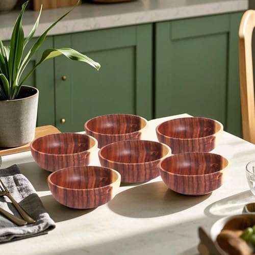 22x7.5cm Voedselbak Grote houten plaat Fruit Serveerbak houten salade schaal Duurzame keuken Tafelgerei voor voedsel Fruit Salade Soep Rijst 3