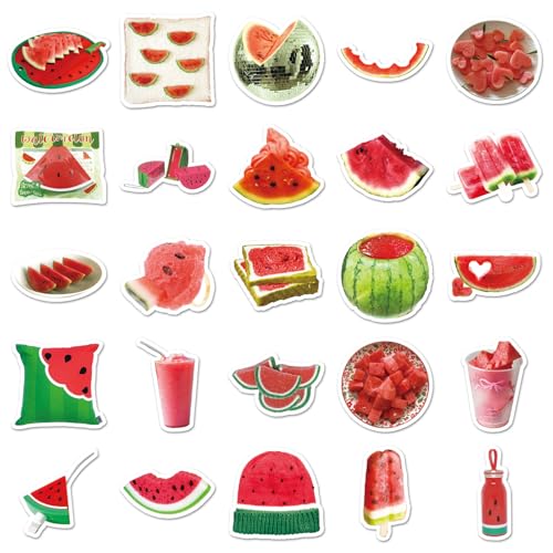 Watermeloen-stickers voor jongeren en volwassenen, 50 stuks, watermeloen, vinyl stickerset, auto, motorfiets, fiets, skateboard, snowboard, bagage, laptop, koffer, helm, motorfiets, computer 4