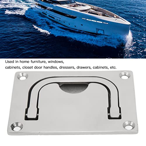 Hatch Lift Lever, Vierkante Stainless Steel Deck Hatch met Countersunk Handle Boot Lift Trekhendel, Spiegel Gepolijste Boot Hatches Countersunk Lifting Lever voor scheepsdeur