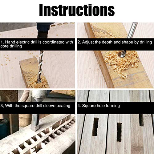 20mm vierkant gat boor bit houtbewerking lager staal hout Mortise beitel gat boorgereedschap bit Set