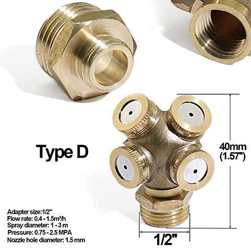 Spray Misting Nozzle, Garden Sprayer Past Atomizing Irrigatie 1/2 Inch Water Slang