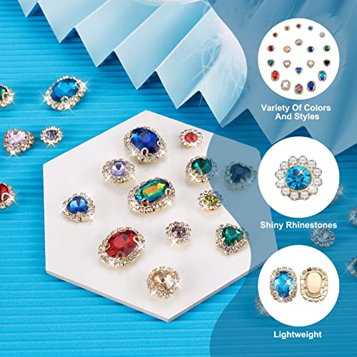 160 st Naaien op Rhinestone Facet Crystal Glas Klauw Rhinestone Hart Ronde Ovale edelstenen voor doe-het-zelf kleding schoenen Bag decoraties 4