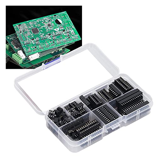 66 st DIP IC Chip Socket 6P tot 28P isoleren Plastic Dubbele Row Flat Pin IC Sockets Solder Type Assortiment Kit 5