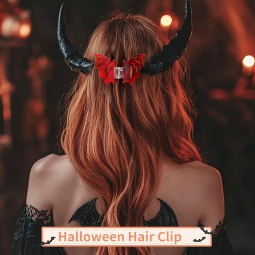 2 stuk Halloween Vleermuis haar Clip, Gothic vleermuis haar Clips, Hollow Out non-slip haar Claw, Halloween horror haar accessoires voor vrouwen met dun haar 5