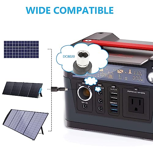 DC7909 naar DC8020 Adapter, DC7909 Vrouw naar DC8020 Man Connector Adapter, voor 100W 150W 180W 200W Solar Panel, Compatibel met Solar Power Station Explorer Series 1500 (2 PCS) 5
