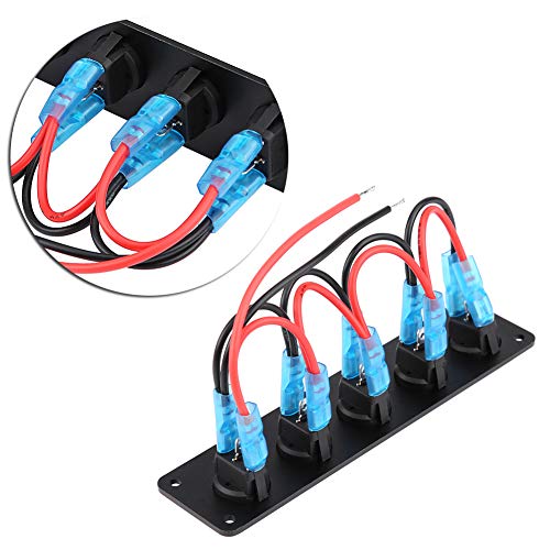 Blue LED Toggle Switch voor RV boot jacht Marine, 12-24V 5-Speed schakelbord met ronde dashboard 5